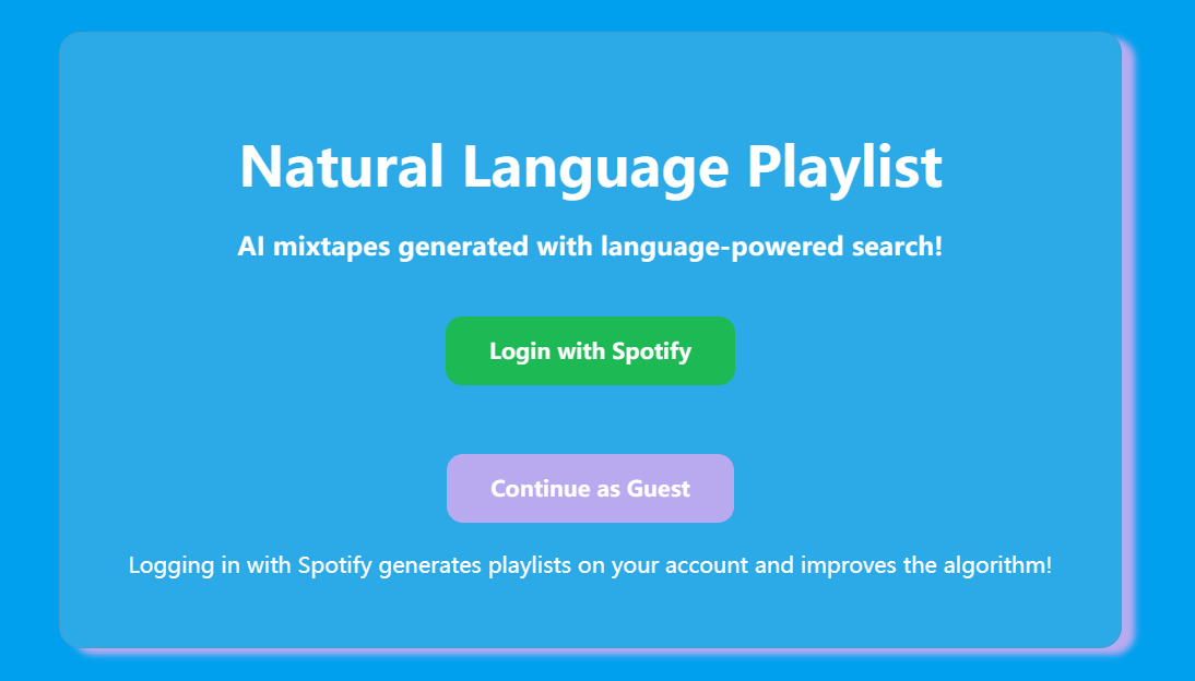 Natural Language Playlist