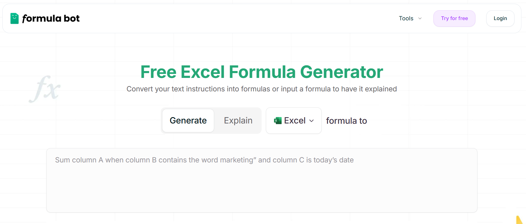Excel Formula Bot
